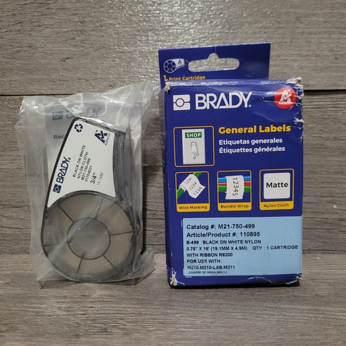 Brady 110895 Labels Cartridge black on white nylon | eBay