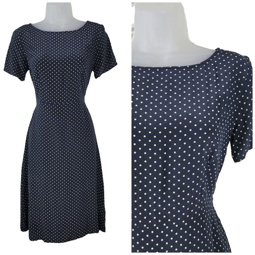 CALVIN KLEIN Blue Polka Dot Maxi Dress Asymmetrical Wrap Sheer Womens Size  6 | eBay