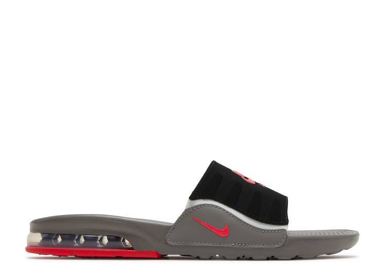 NIKE AIR MAX CAMDEN GS SLIDES GRAY/RED YOUTH SIZES CZ4665