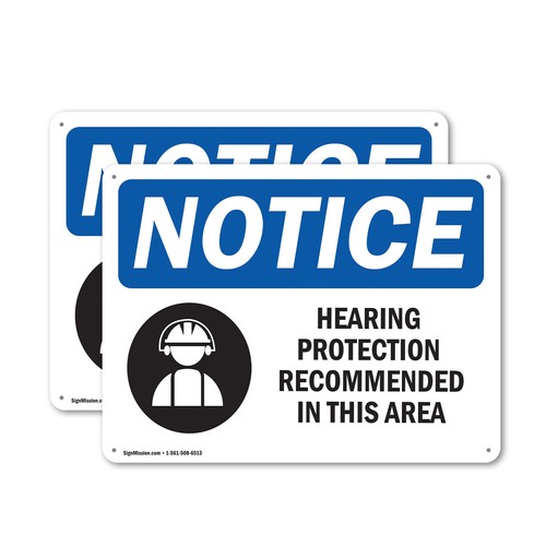 (2 Pack) Hearing Protection Recommended OSHA Notice Sign Decal Metal Plastic - Bild 1 von 22