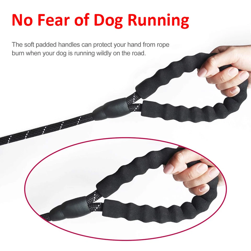 Cuerda reflectante de nailon para perros de 5 pies con correa de plomo para perros para pasear Foto 2 de 4