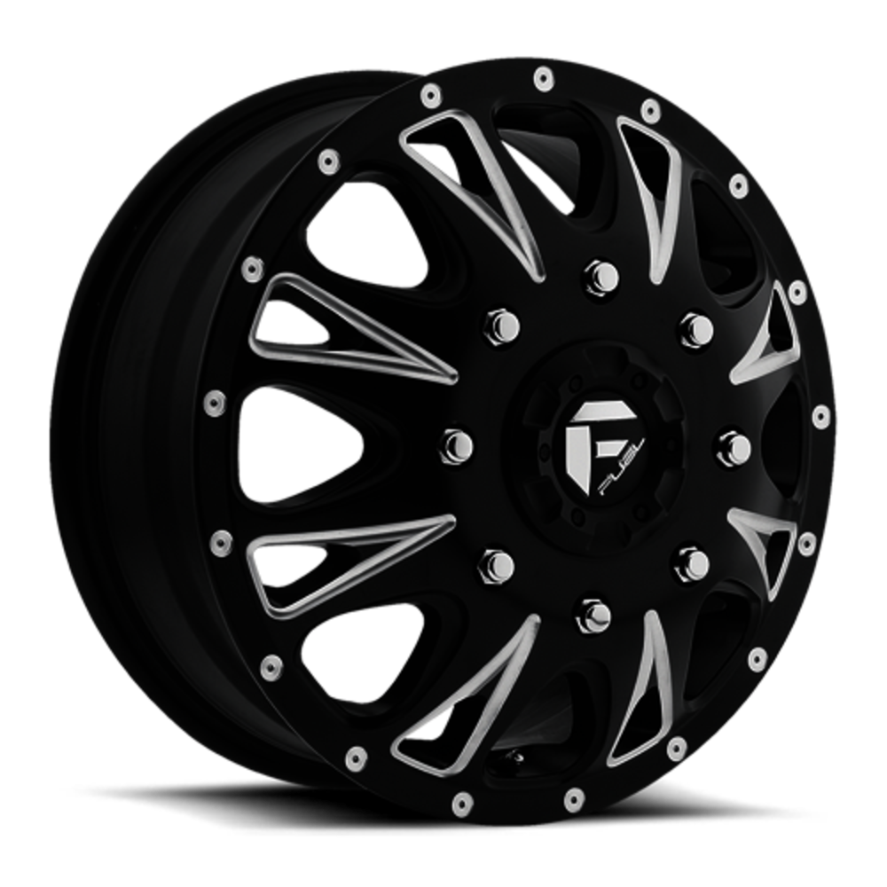 1 NEW MATTE BLACK MILLED FUEL WHEELS THROTTLE D513 17X6.5 8200 (111852