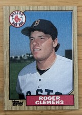 1987 Topps Roger Clemens Baseball Card #340 Red Sox Pitcher EX O/C