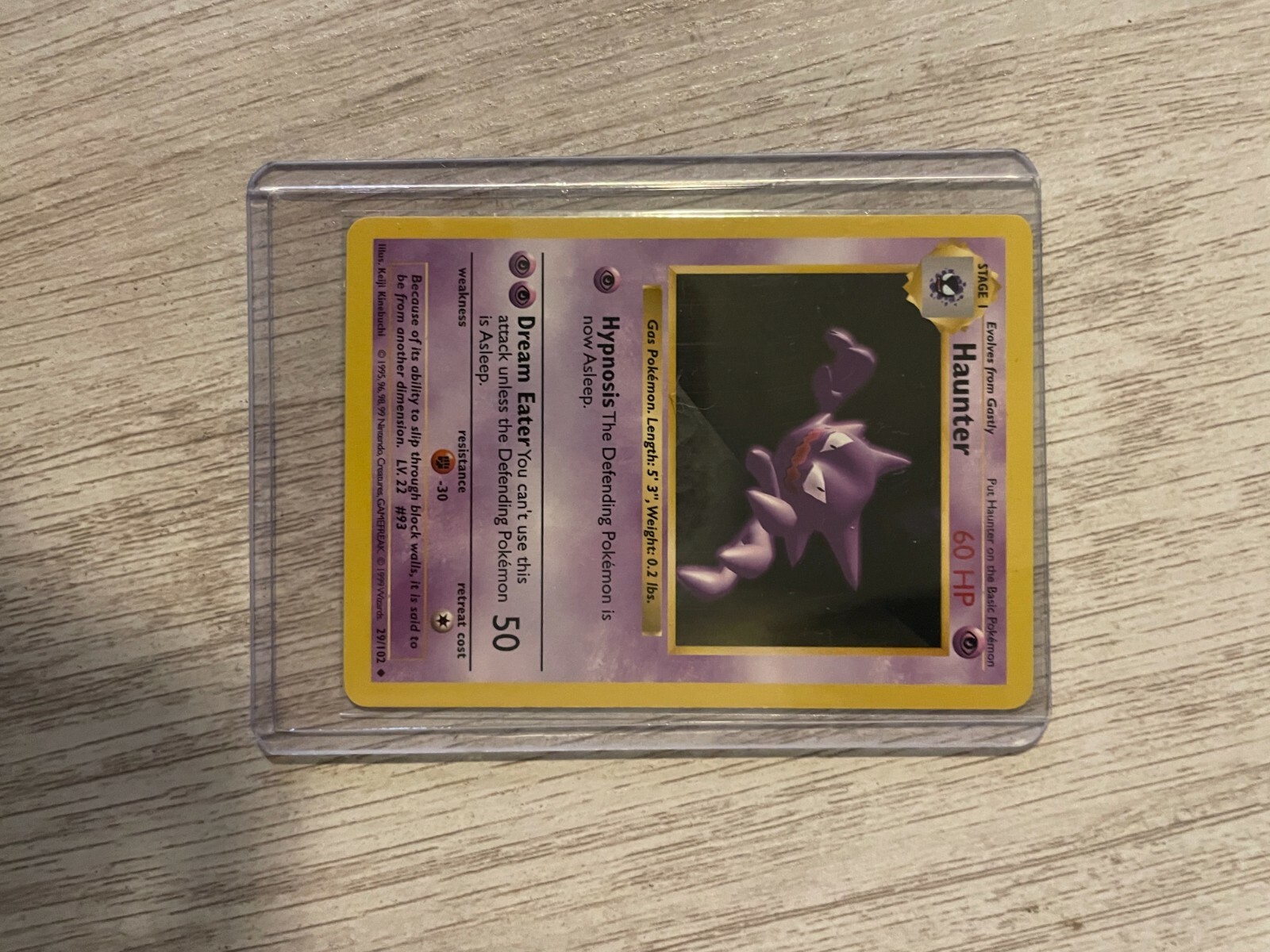 vintage 1999 Pokemon Game SHADOWLESS #29 Haunter nm
