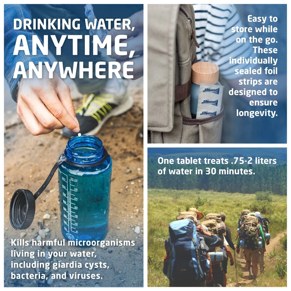 Aquatabs 49mg Water Purification Tablets. 100 Pack - Image 2 of 4