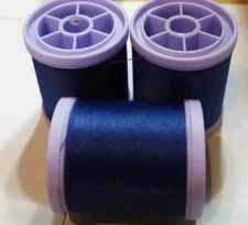 Coats & Clark Dual XP S940 FINE THIN Sewing Thread Lot 3 spools 225 yd NAVY