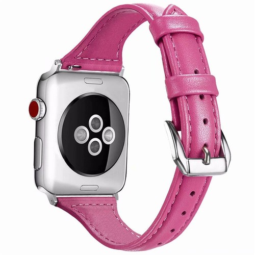 12 Colors Leather Watch Band Wrist Strap For Apple Watch Ultra 9 8 7 6 5 4 3 2 - Picture 25 of 63