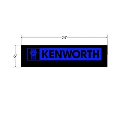 Quarter Fender Mud Flaps Kenworth 24" x 6" Black Blue Logo Rubber MKB-2406 Pair