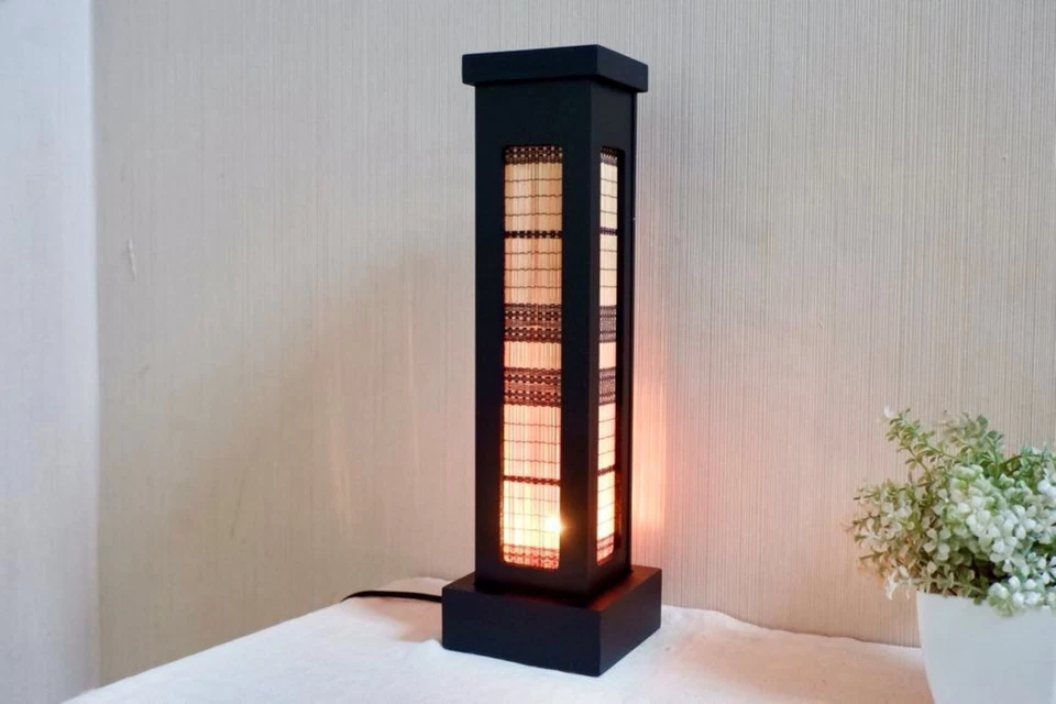 Japanese lamp bamboo for bedroom décor lamp shade wooden lamp Japanese style - Image 2 of 4