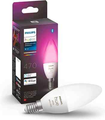 PHILIPS HUE Bluetooth White & Color Ambiance LED 5 3W 470lm Einerpack ️ E14