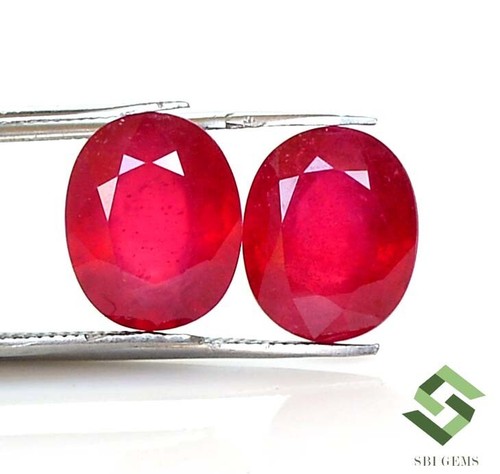 11x9 mm Natural Ruby Oval Cut Pair 11.07 CTS Mozambique Loose Gemstones GF - Picture 5 of 7