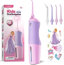 Kids Water Dental Flosser Deep Cleaning Picks Portable 4 Modes for Ages 6+ Safe