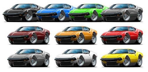1973-76 DeTomaso Pantera Exotic Car Full Color Tshirt NEW FREE SHIPPING - Picture 2 of 12