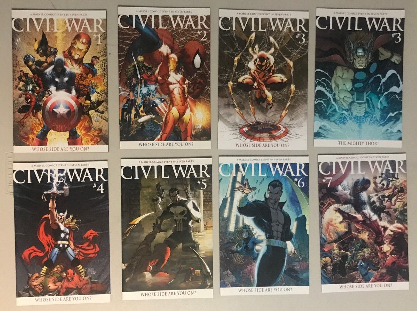 CIVIL WAR #1 - #7 NM MARVEL 2007 - COMPLETE MICHAEL TURNER INCENTIVE VARIANT SET