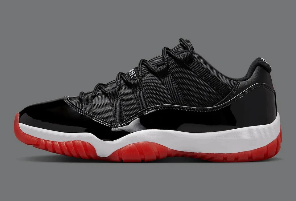 Nike Air Jordan 11 низкий выведен черный красный FV5104-006 мужчин или GS туфли новый - Изображение 2 из 4