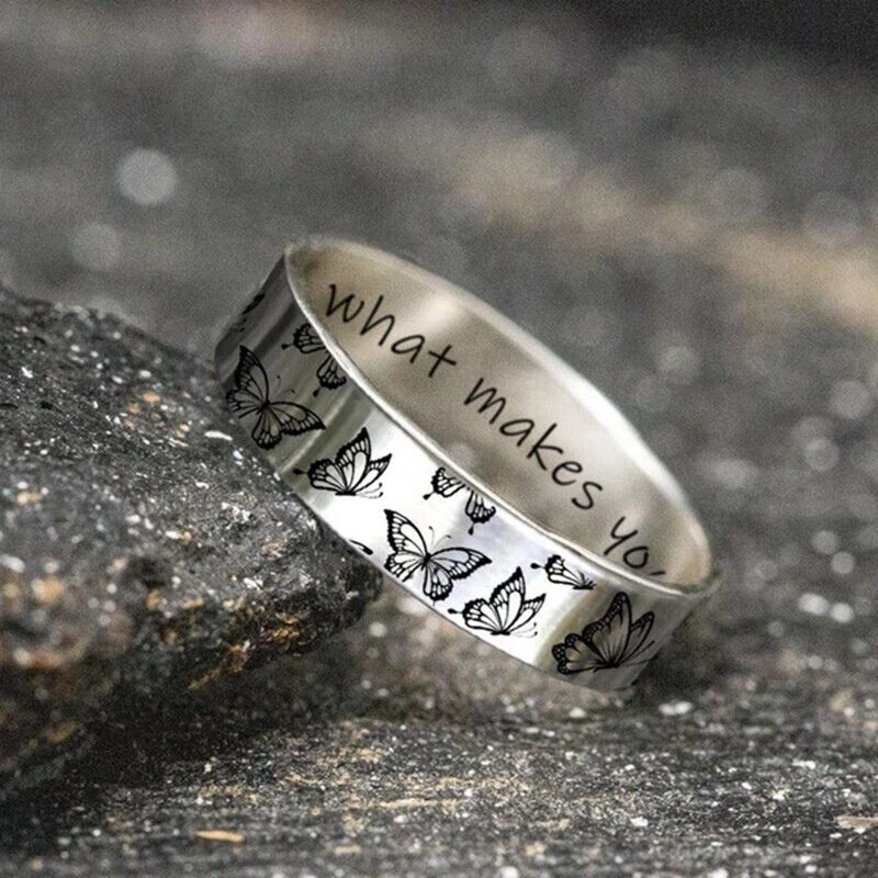 You Belong Among The Wildflowers Rings For Women Vintage Letter