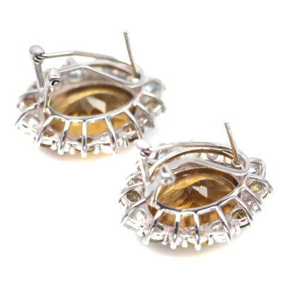 Orecchini In Argento Con Citrino Brasiliano E Topazio Bianco, 6,86 - Foto 9