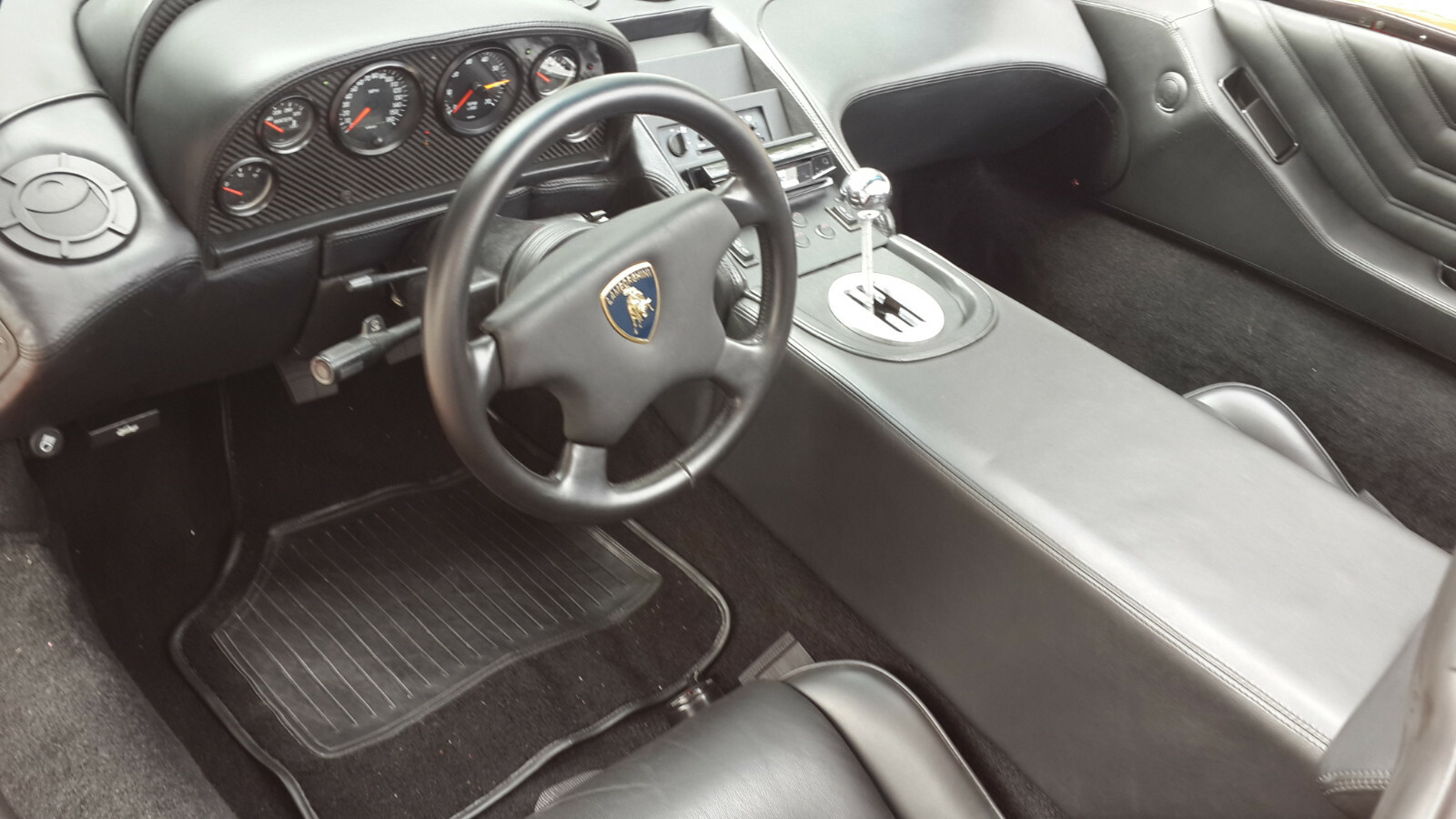 Lamborghini Diablo Interior Door Handle, Metal, Black Powder Coated For Replicas