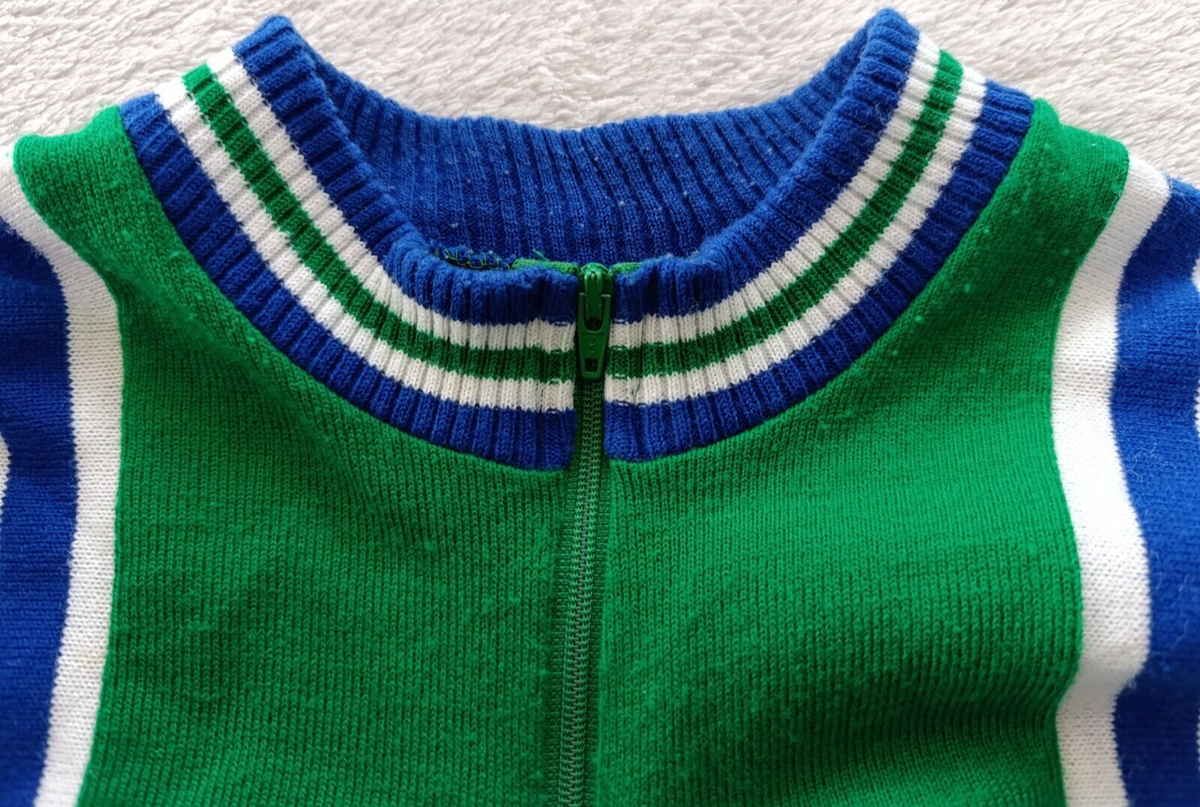 Maillot Cycliste Vintage La Redoute / Decca | Manches Longues Acrylique | Taille 4 (L) Vert