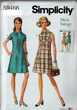 Simplicity 9466 Vintage Retro 1960s Dress Sewing Pattern Misses Size  New