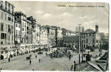 Italy Genova Piazza Caricamento 1922 RPO TPO cover Hotel Smith purple cachet PPC