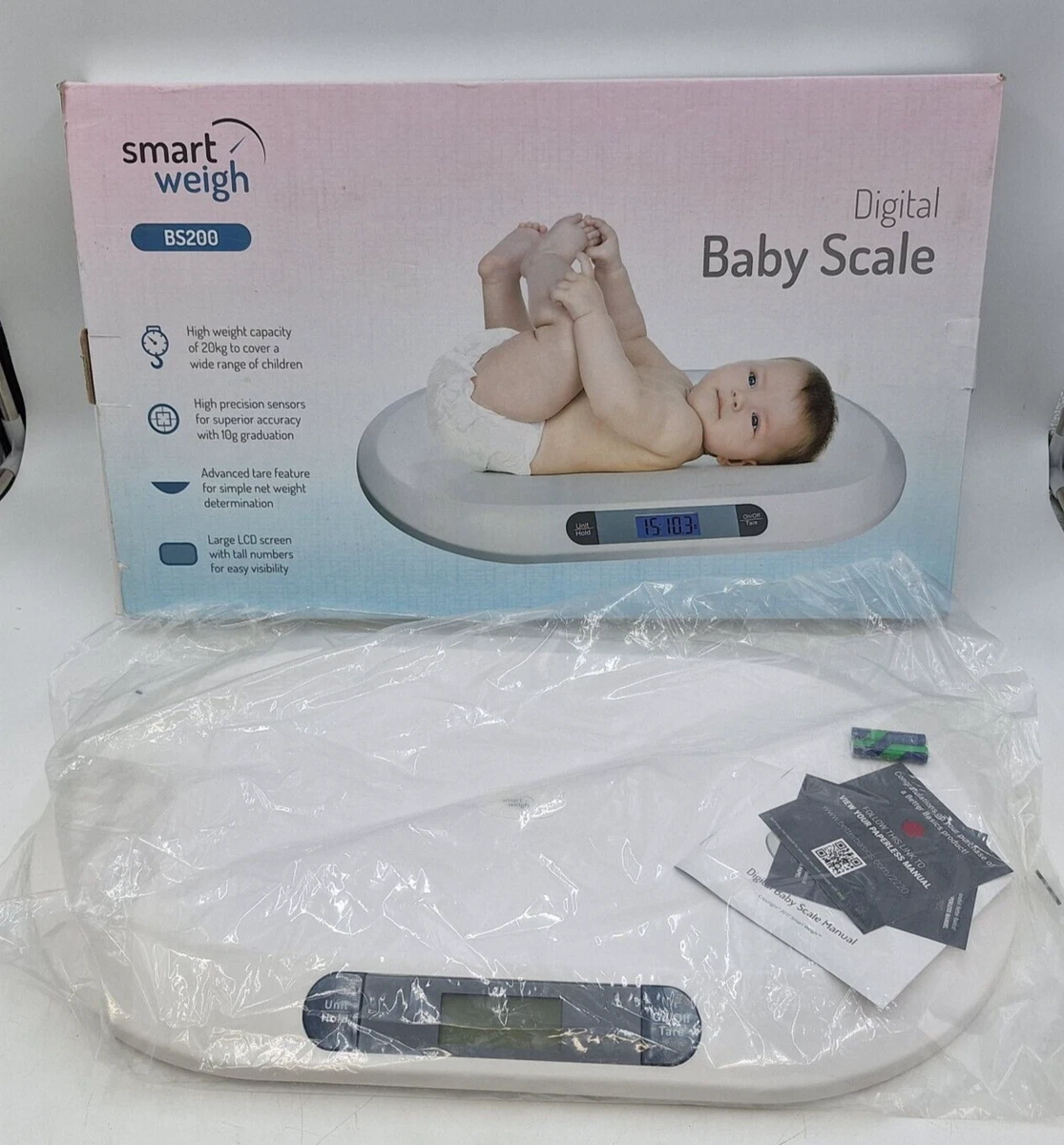 Smart Weigh Comfort Baby Scale with 3 Weighing Modes 44 Pound Capacity Accurate Digital Scale for Infants Toddlers and Babies