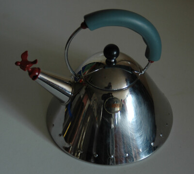 vintage Alessi Flötenkessel - Michael Graves Wasserkessel - red bird