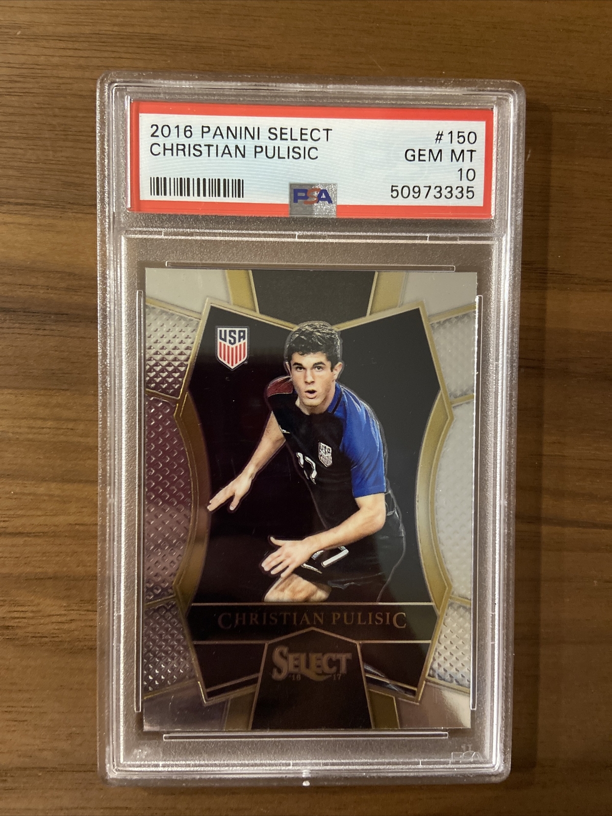 2016 Panini Select Soccer CHRISTIAN PULISIC RC Rookie USA MILAN PSA 10 #150