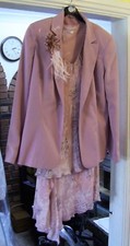 Mother of the Bride Suit, skirt, shirt, jacket & fascinator size 14/16 Berketex