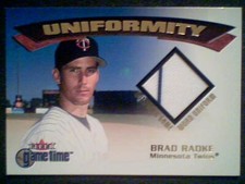 BRAD RADKE  MINNESOTA TWINS AUTHENTIC GAME-WORN JERSEY CARD  SP