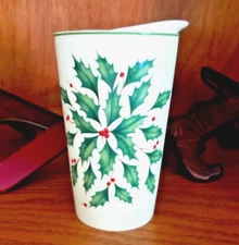 Lenox ~ Holiday ~ 12 oz. Travel Mug ~ Porcelain Top ~ NEW! ~ FREE SHIPPING!