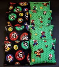 Super Mario Brothers Nintendo Fabric 8 ACA Regulation Corn Hole Game Bags