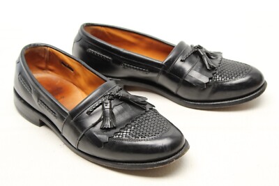 Allen Edmonds Cody Mens Tassel Loafers 10 D Black Leather 