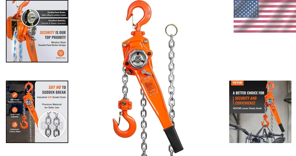 Portable 3300 lbs Capacity Come Along Hoist - Ideal for Garage and Factory - Image 2 of 4