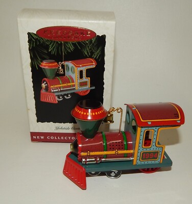 Hallmark Christmas Ornament -  Yuletide Central Tin Train Engine - Mint in Box