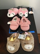 BRAND NEW LOT OF 3 INFANT GIRL'S SIZE 3 SLIPPERS