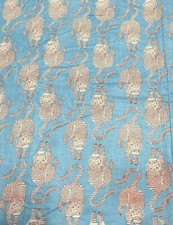 3 Yards Fabric Indian Blue Tiger Hand Block Print Cotton Fabric Sewing Fabrics