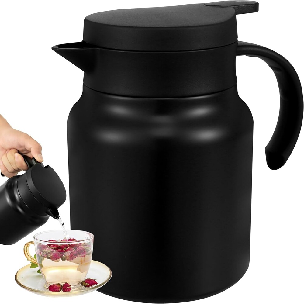 Isolierkanne Thermokanne Kaffeekanne Teekanne Pumpkanne Edelstahl ca. 1Liter