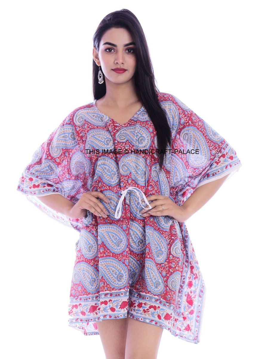 Indian Cotton Boho Caftan Bikini Cover Dress Kaftan Beach Wear