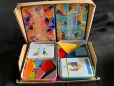 Montessori Wood Tangram Shapes Puzzle Educational Games for Kids