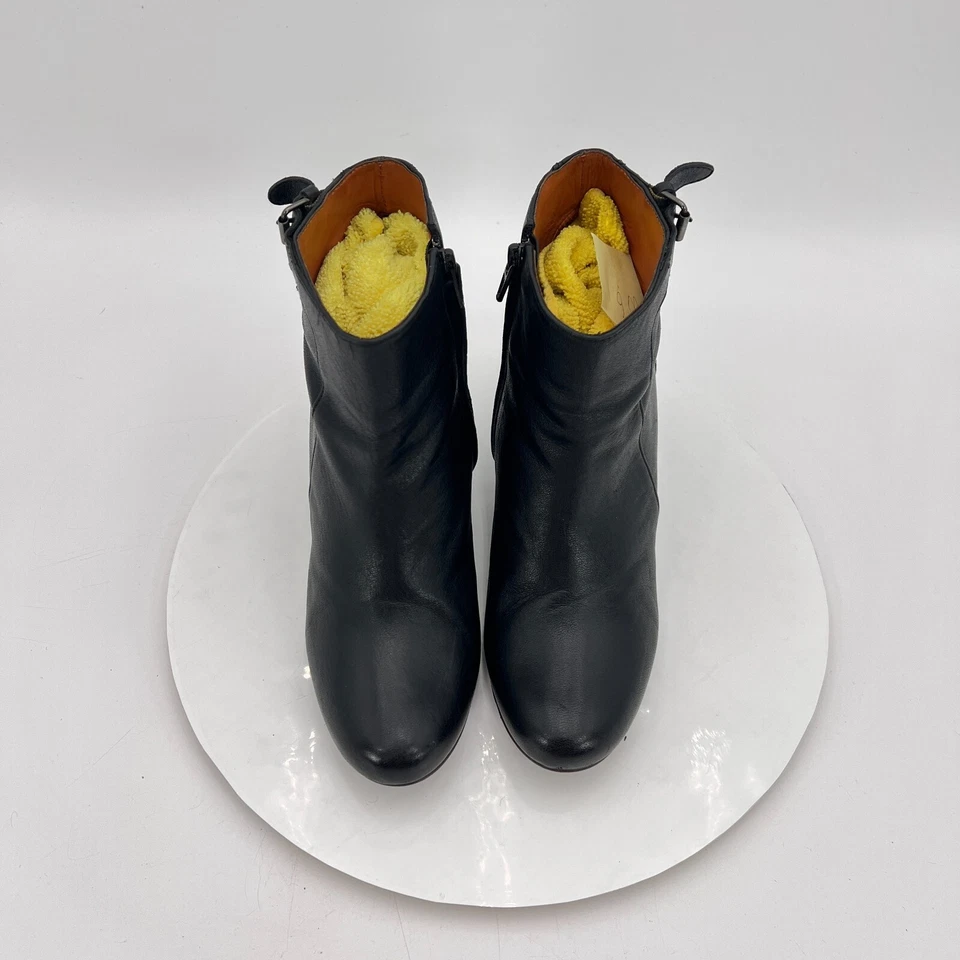 Lanvin Women Size 6 Black Patent Leather Buckle Side Zip Ankle Wedge Boot - Image 3 of 4