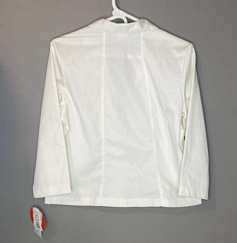 NWT White Cross Scrubs Top Women's Size 10 Collard Long Sleeve - Image 2 of 4