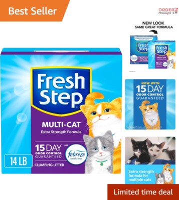 Multi-Cat Clumping Cat Litter with Febreze - 14 lb Odor Control & Low Dust