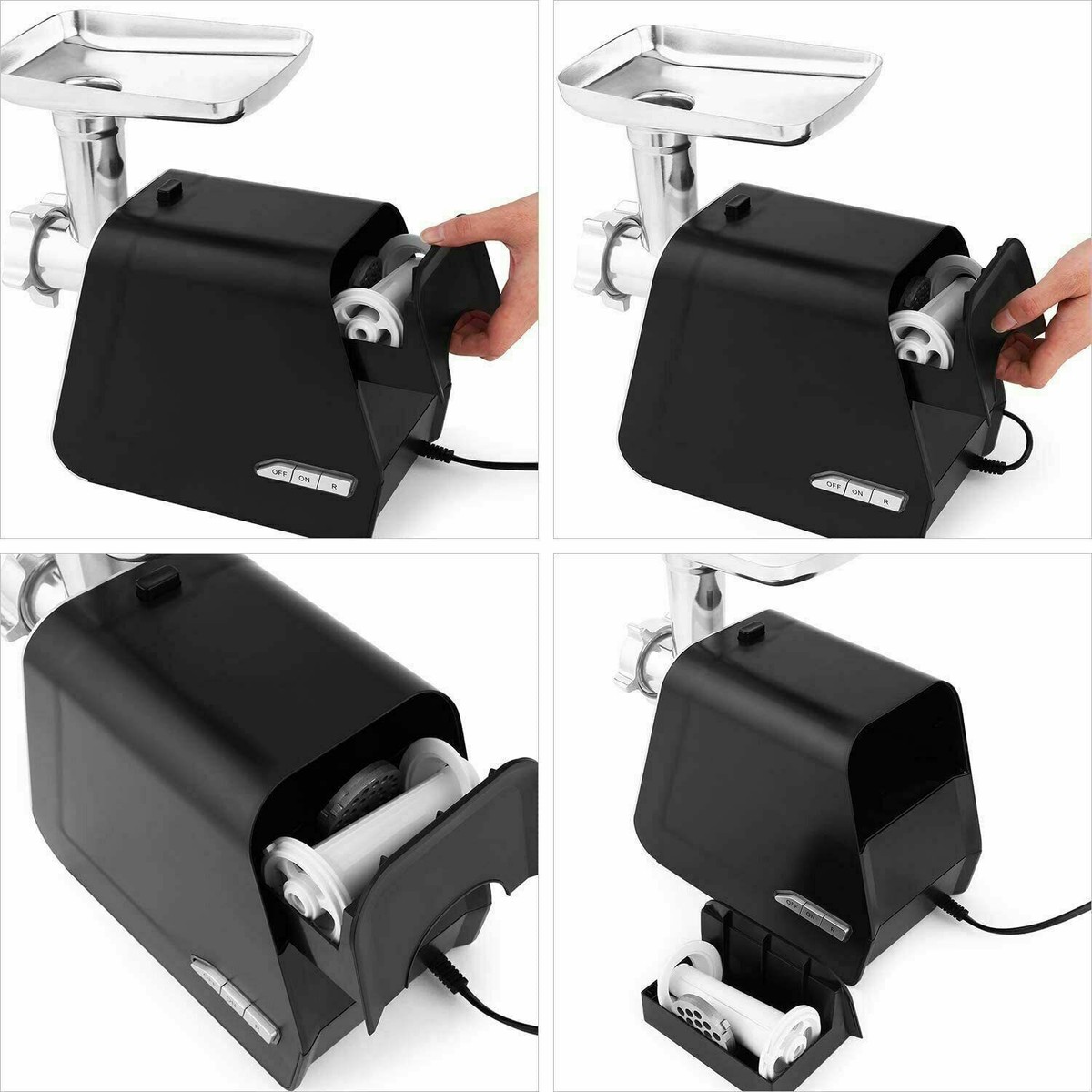Produktbild von Elektrischer Fleischwolf 2000W Profi - Mit Wurstfüller, Edelstahlklingen & Spritzgebäck-Aufsatz