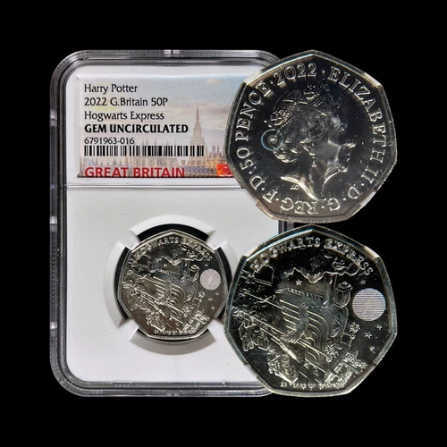 GREAT BRITAIN. 2022, 50 Pence - NGC GEM - Harry Potter, Hogwarts Express