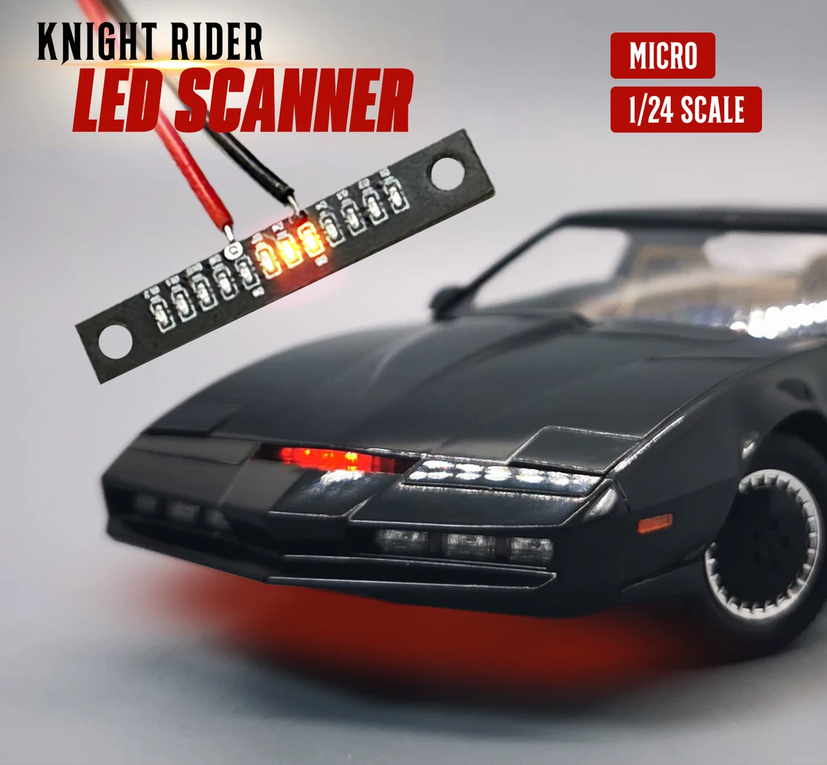 1 24 RC LED Scanner KNIGHT RIDER Effect Light Bar RED eBay