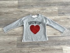 Zara Girls Grow Up Gray Sweatshirt Size 8 Worn On Tv Long Sleeve