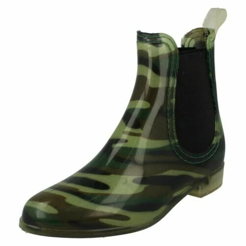 Bottes Wellington Pour Femmes Spot On Casual À Enfiler En Synthétique X1R217 - Photo 1/1