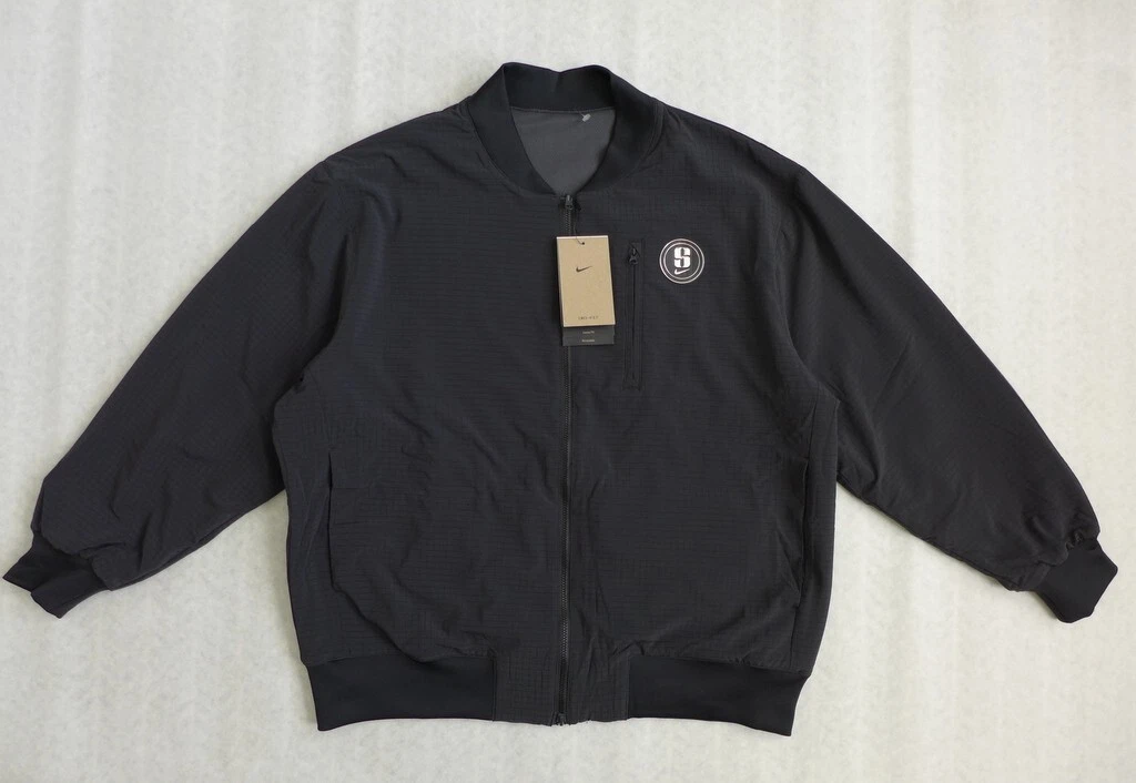 NIKE Full Zip UNISEX Sabrina Reversible Basketball Bomber Jacket sz M $120 Black