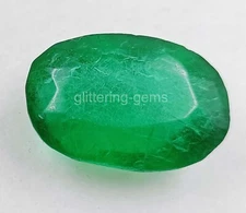 Natural Oval Certified Zambian Green Emerald Cut 13.50 Ct Lab Grown Loose 5AIP